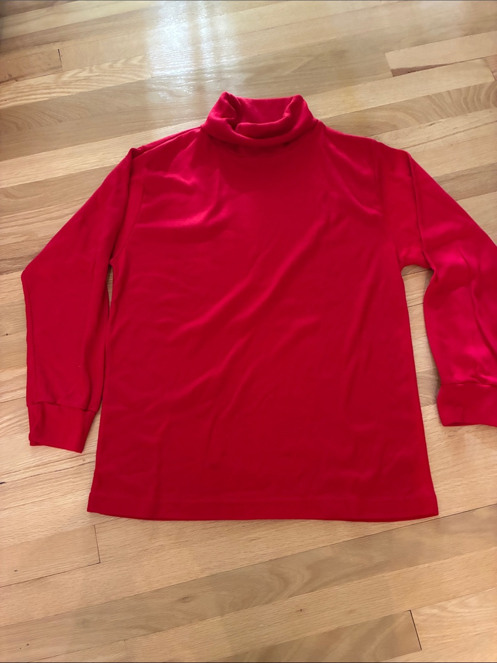 Women’s Red Turtleneck Long-Sleeve Tee